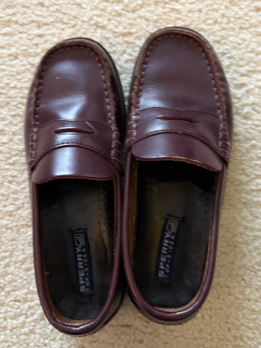 Sperry Boys Loafers in Oxblood Leather